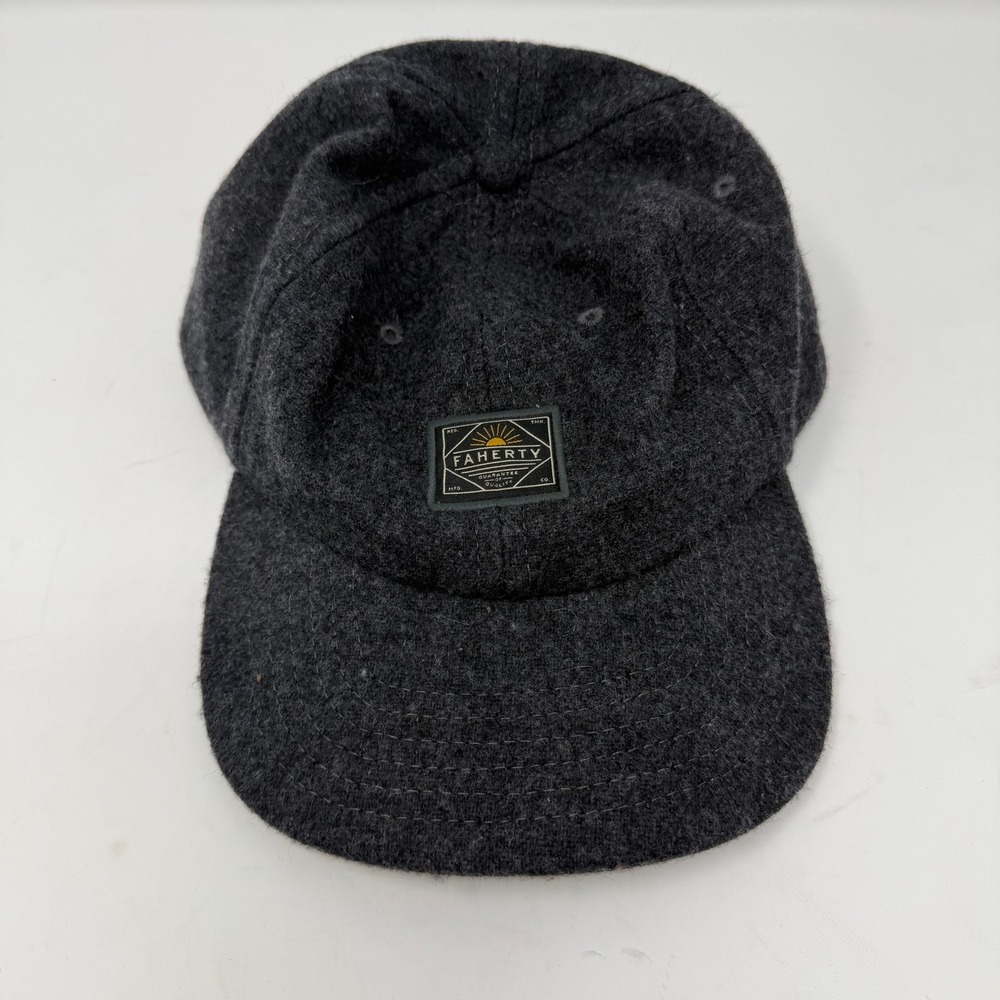 Faherty Wool Blend Adjustable Baseball Cap Hat Charcoal Gray Mens OSFM